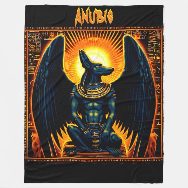 Anubis Egyptian Gud Fleece Blanket (Framsidan)