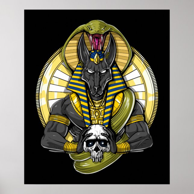 Anubis Egyptian Varg Gud Poster (Framsidan)