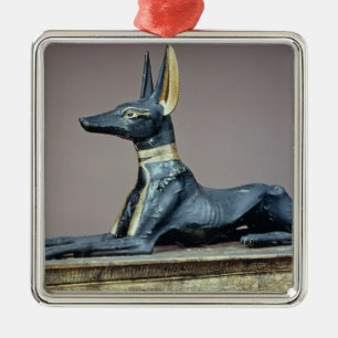 Anubis egyptisk gud av deadna från en bröstkorg julgransprydnad metall