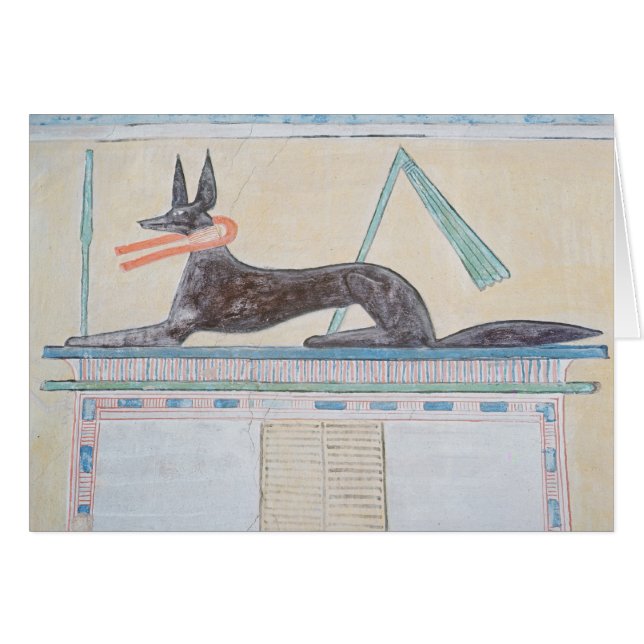 Anubis egyptisk gud av deadna hälsningskort (Framsidan Horizontal)