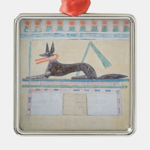 Anubis egyptisk gud av deadna julgransprydnad metall