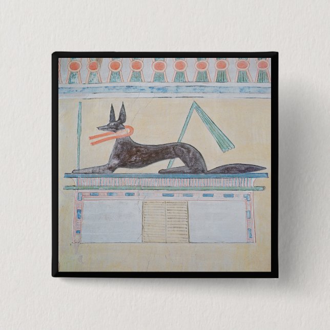 Anubis egyptisk gud av deadna knapp (Framsida)