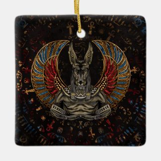 Anubis - egyptisk gud julgransprydnad keramik
