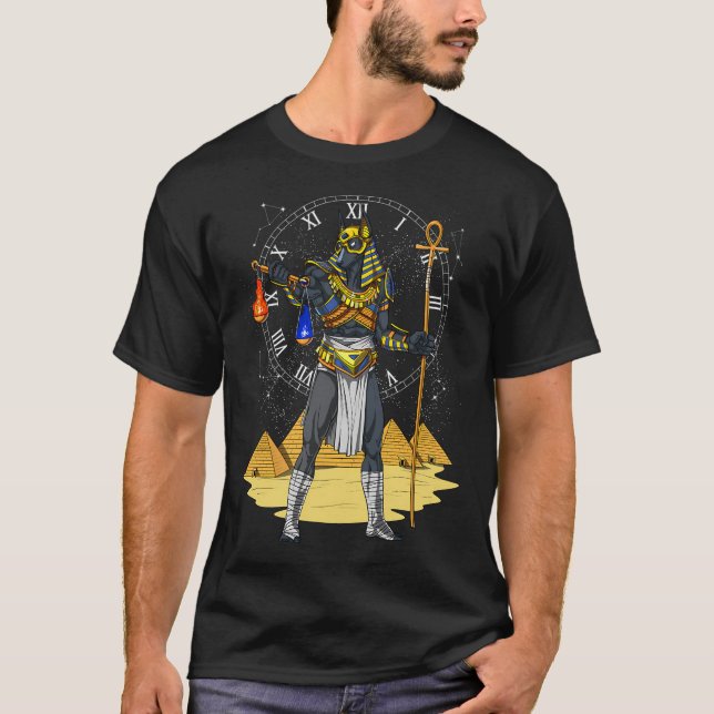 Anubis egyptisk gud t shirt (Framsida)