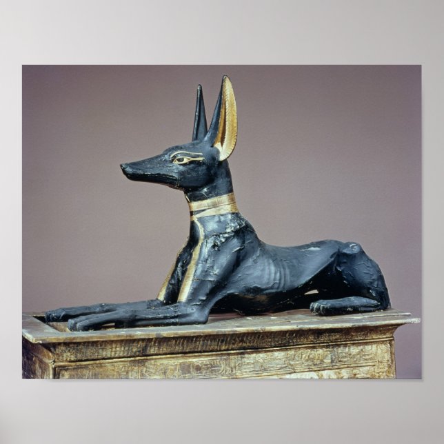Anubis, egyptisk gud till de döda från ett bröst poster (Framsidan)