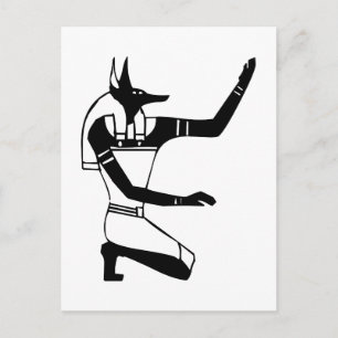 Anubis, egyptisk hieroglyf vykort