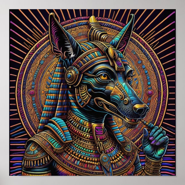 Anubis egyptisk konst poster (Framsidan)