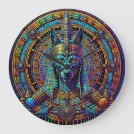 Anubis egyptisk konst stor klocka