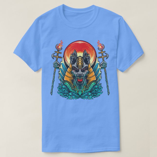 Anubis-egyptiska guden för den döda Egyptenen Anp T Shirt (Design framsida)