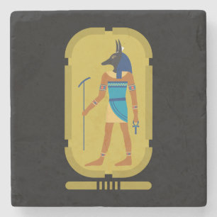 Anubis egyptiska Mummification gud Stenunderlägg
