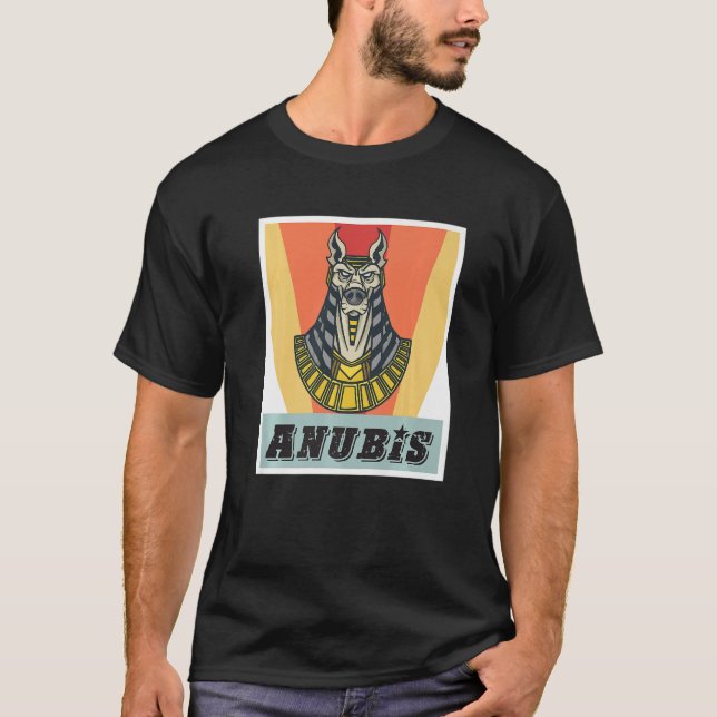 Anubis Egyptology Gud, Dead Egypten Pharaoh Sphinx T Shirt (Framsida)