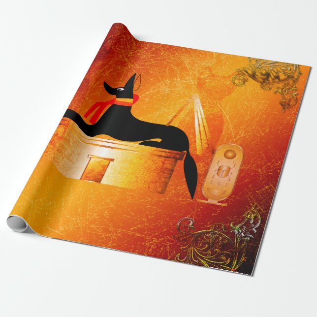 Anubis, gammal egyptisk gud presentpapper (Utrullad)