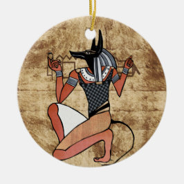 Anubis Guardian Egyptian Julgransprydnad Keramik
