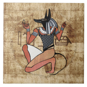 Anubis Guardian Egyptian Kakelplatta