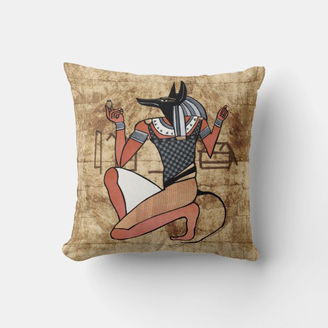 Anubis Guardian Egyptian Kudde (Framsida)