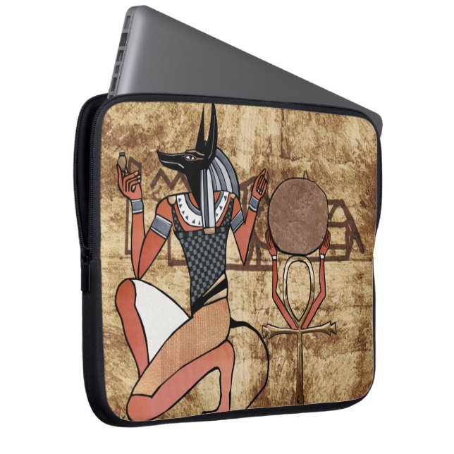 Anubis Guardian Egyptian Laptop Sleeve (Framsidan Höger)