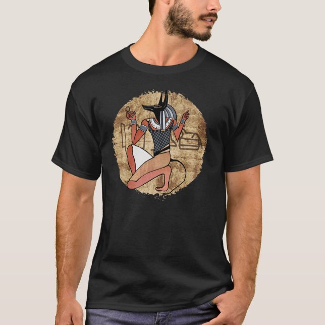 Anubis Guardian Egyptian Tee Shirt (Framsida)