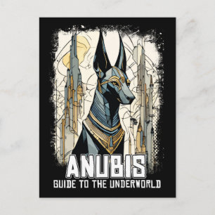Anubis Gud för Egypten Surreal Mythology Vykort