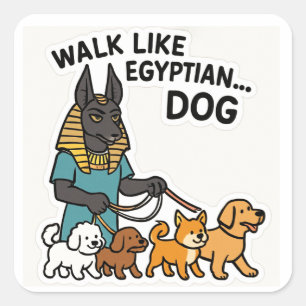 Anubis Hund Premium Vinyl Sticker Fyrkantigt Klistermärke