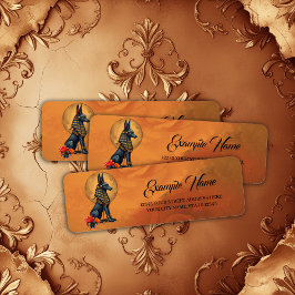 Anubis in the moonlight,  returadress etikett