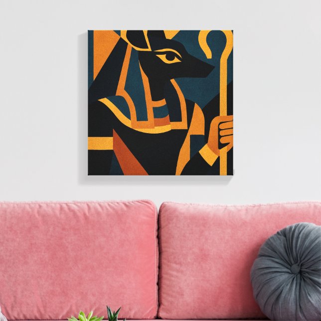 Anubis Modern Abstrakt Canvas Art (Insitu (Vardagsrum))