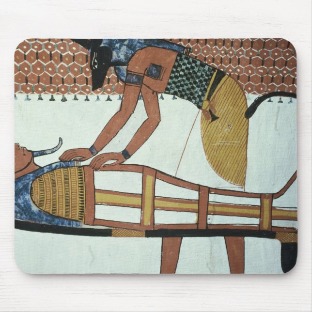 Anubis och en mamma, från graven av Sennedjem Musmatta (Framsidan)