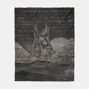 Anubis på egyptiska pyramider landskap fleecefilt