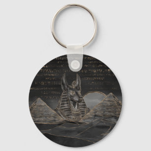 Anubis på egyptiska pyramider landskap nyckelring