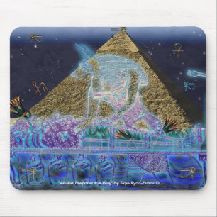 Anubis & Pharaoh Ancient Egyptian Art Mousepad Musmatta