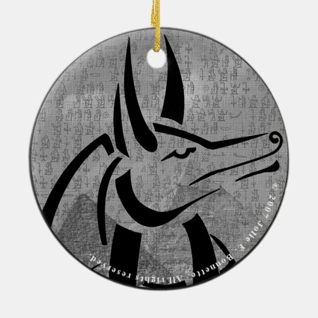 Anubis Premium Round Julgransprydnad Keramik (Baksidan)