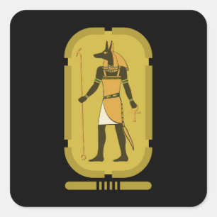 Anubis Square Sticker Fyrkantigt Klistermärke