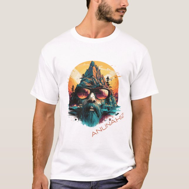 Anunakiz Futuristiska Anunaki Enki Mountain T Shirt (Framsida)