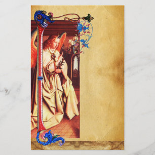 ANUNCIATION ANGEL FLORENTINE BLOMMIGT PARCHMENT BREVPAPPER