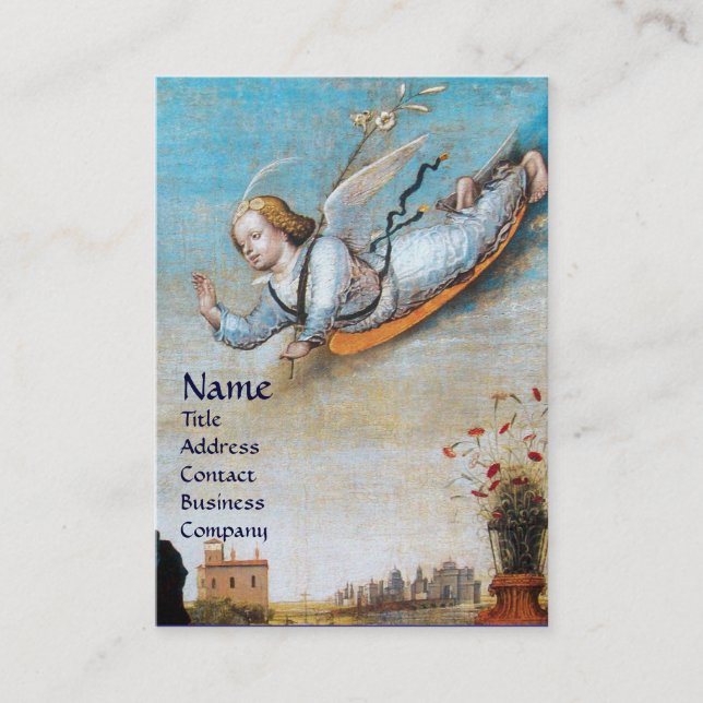 ANUNCIATION ANGEL MONOGRAM Pearl papper Visitkort (Framsida)