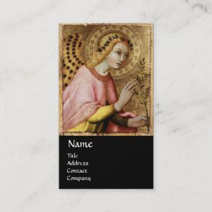 ANUNCIATION ANGEL MONOGRAM, Red Ruby Guld Metall Visitkort