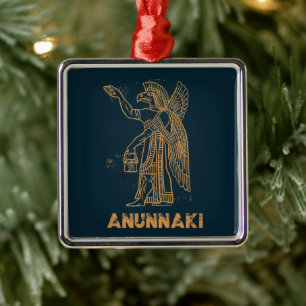 Anunnaki Ancient Astronaut Sumerian Alien Theorist Julgransprydnad Metall