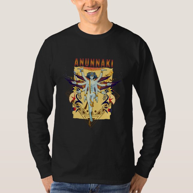 Anunnaki Ancient Sumerian God Kung Nibiru Enki En T Shirt (Framsida)