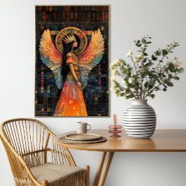 Anunnaki Star Goddess Inanna Abstrakt Mosaic Art Poster