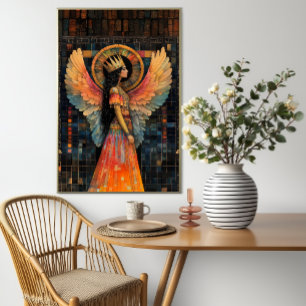 Anunnaki Star Goddess Inanna Abstrakt Mosaic Art Poster
