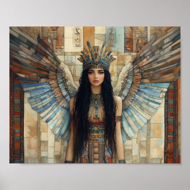 Anunnaki Star Goddess Inanna Mosaic Art nouveau Poster (Framsidan)