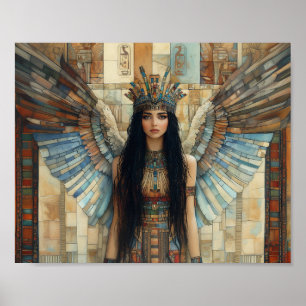 Anunnaki Star Goddess Inanna Pastel Mosaic Art Poster