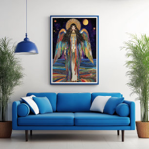 Anunnaki Stjärngudinna Inanna Art Nouveau Poster