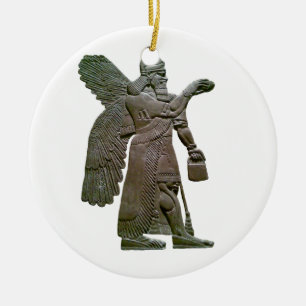 Anunnuki forntida Sumerian främmande utomjordiskt Julgransprydnad Keramik