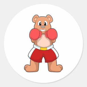 Använd Boxer med Boxing-handskar Runt Klistermärke