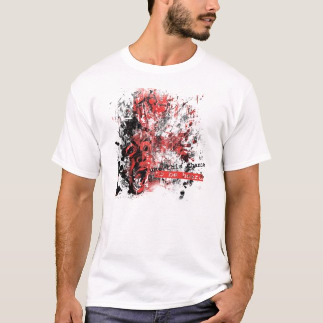 använd detta riskerar för att höras - manar tshirt tee (Framsida)