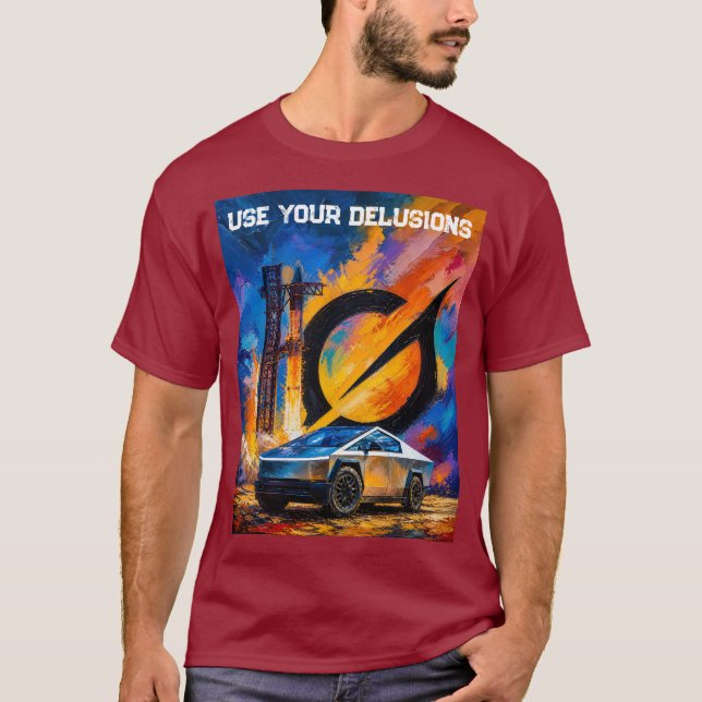 Använd dina vanföreställningar Tesla Cybertruck St T Shirt (Framsida)