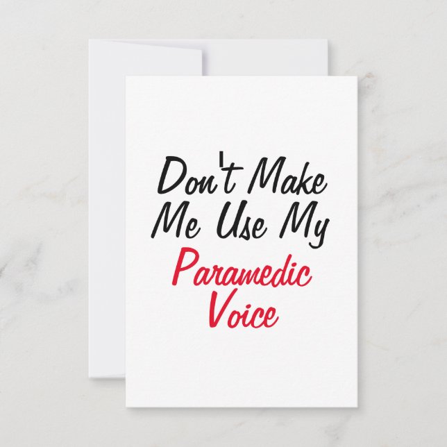 Använd inte min ambulansröst kort (Framsida)