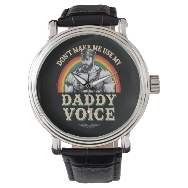 Använd inte min pappastämma HBTQ Armbandsur (Framsida)