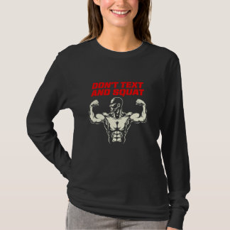Använd inte text och fyrkantiga träningssymbol t shirt