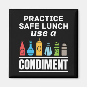 Använd Säker Lunch Använda a Condiment Cafeteria Magnet
